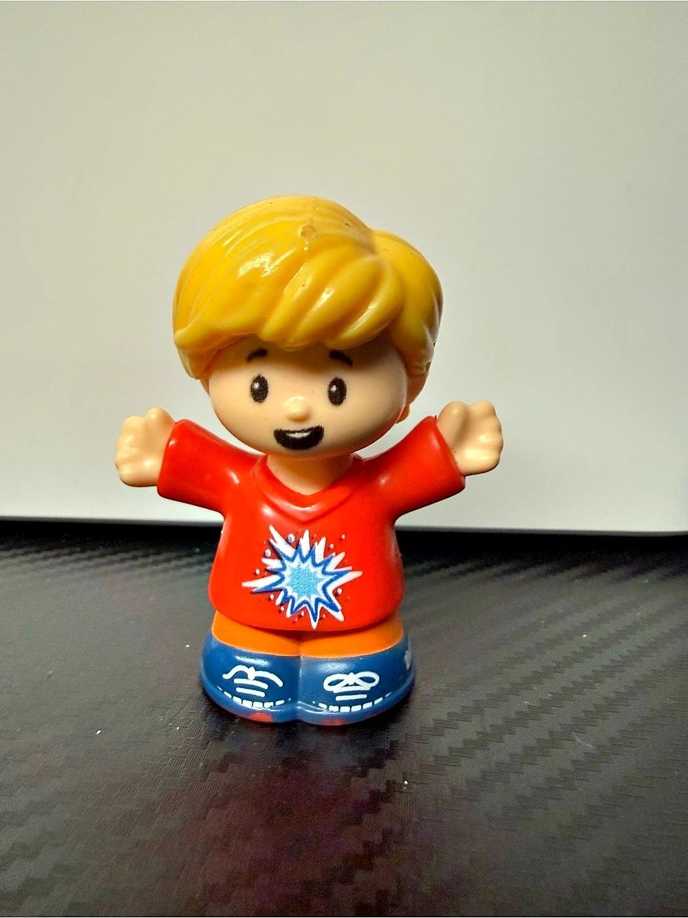 Fisher Price Little People Eddie Figure 2016 Red Shirt Blonde Hair